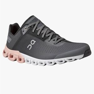 On Cloudflow Running Shoes, Rock/Rose, VGUC minor imperfection on right heel